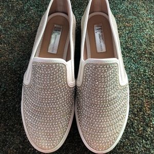 sparkly jeweled slip on shoes